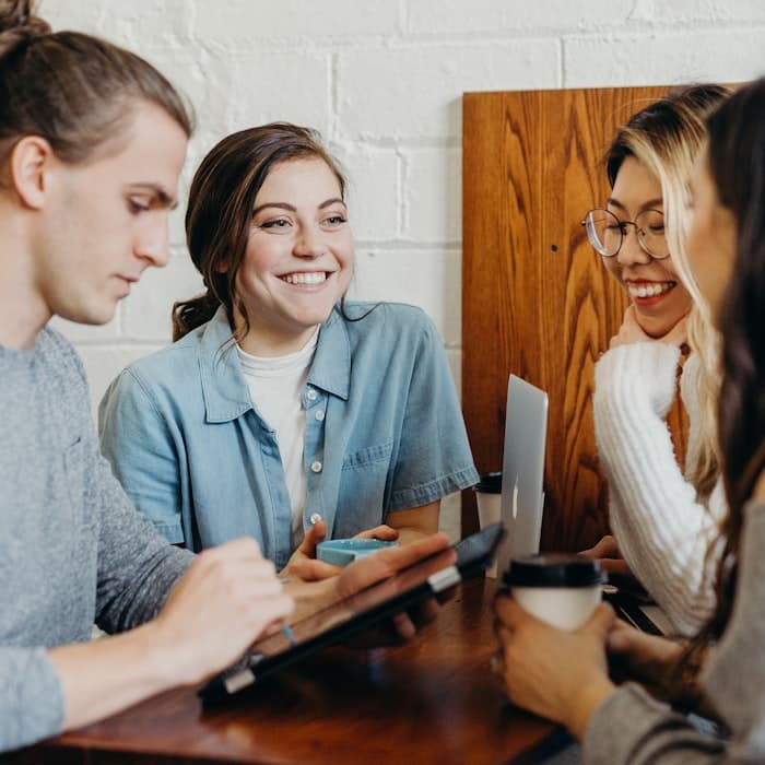 Young people connecting over an open conversation